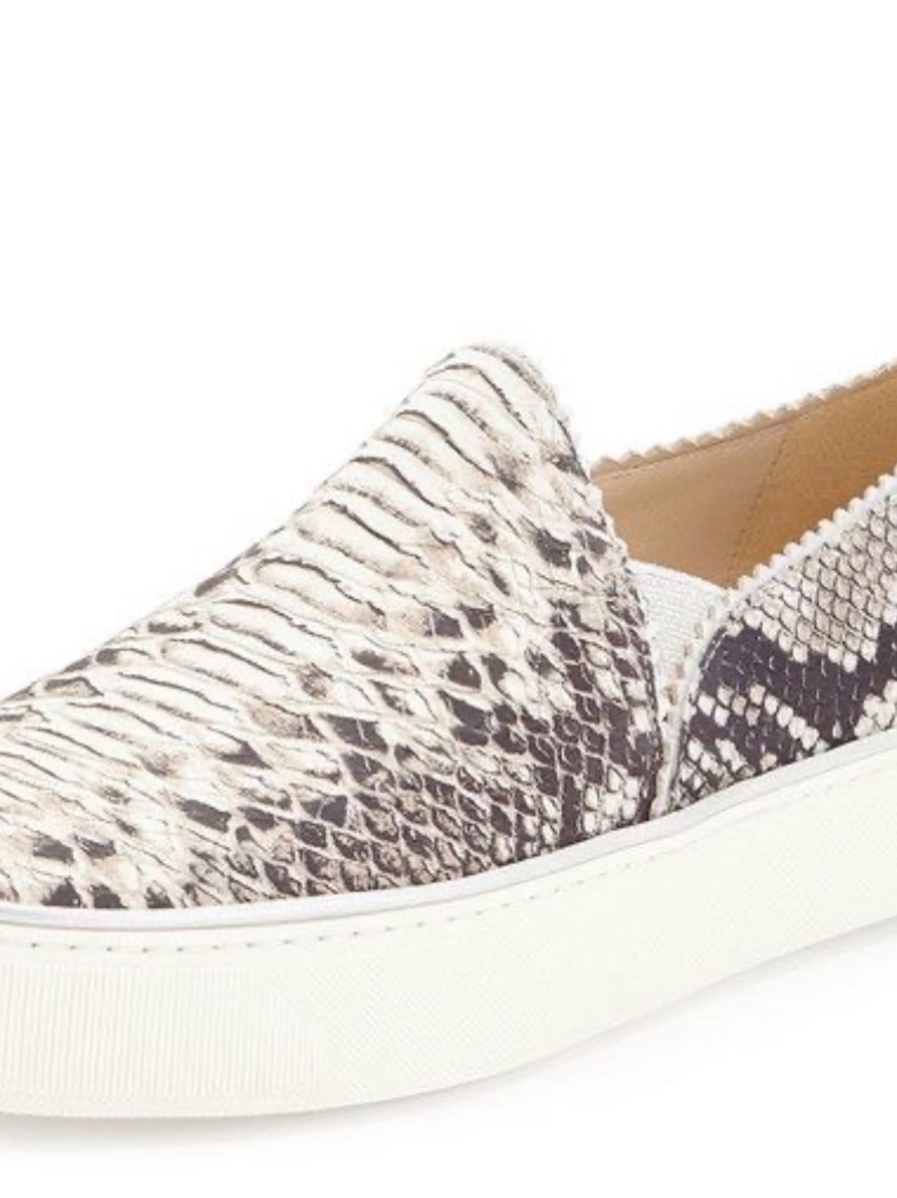 Stuart Weitzman Nuggets Loafers Neutral Snake Print Platform Slip Ons